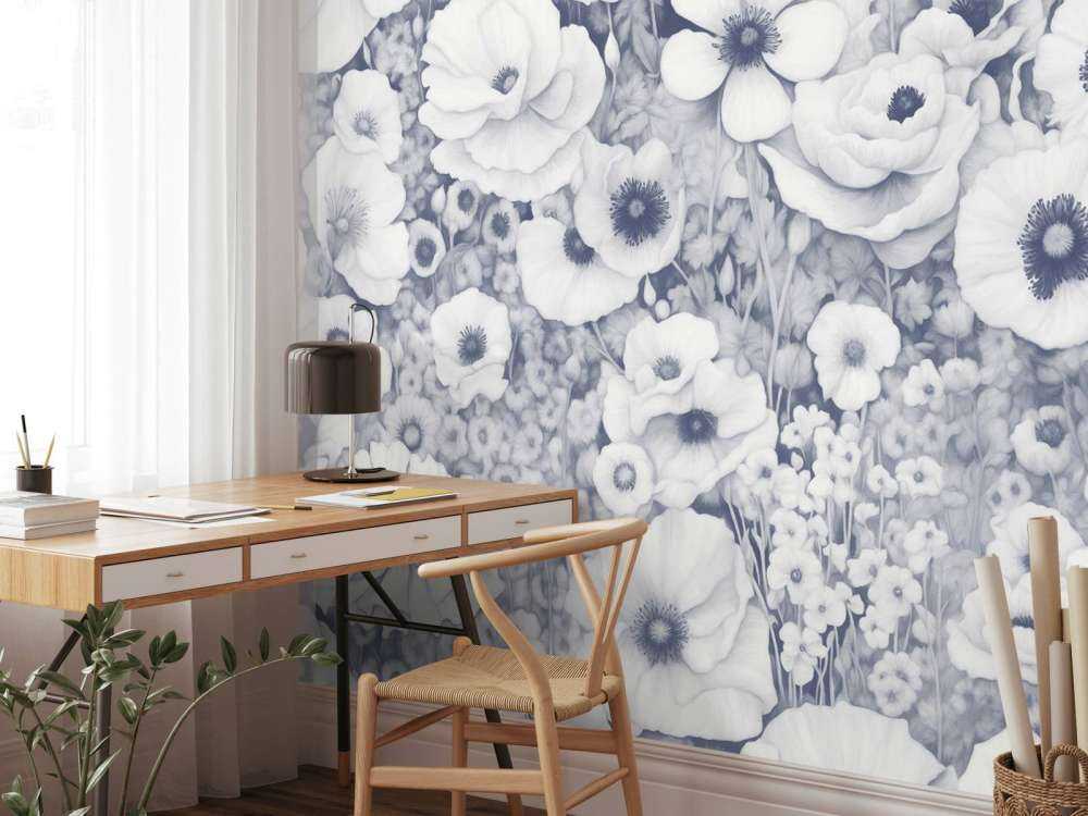 Poppy Tale Monochrome Bue