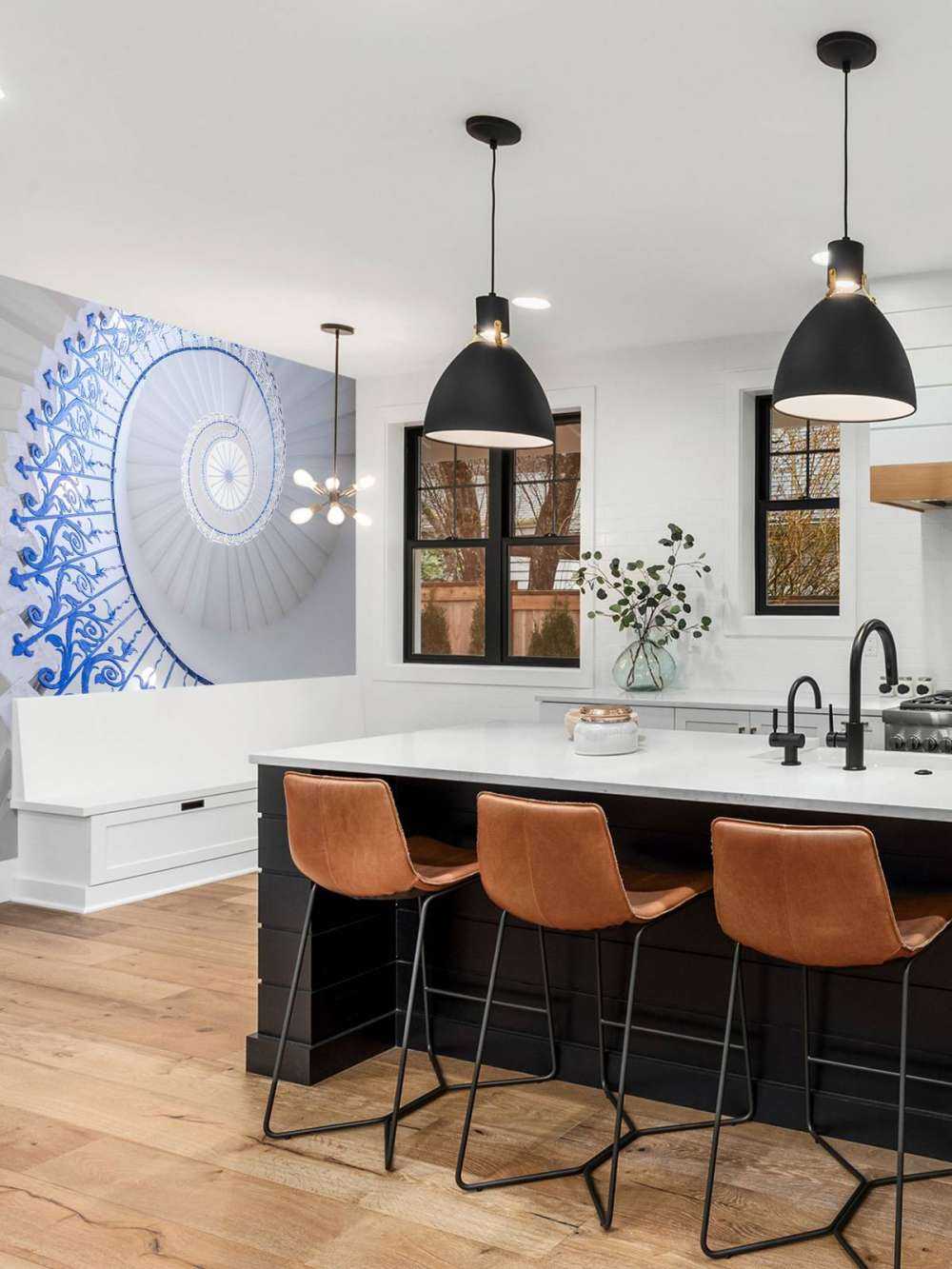 Futuristic spiral structure with central light