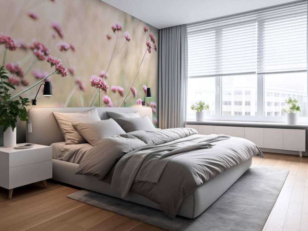 Soft pink meadow flowers