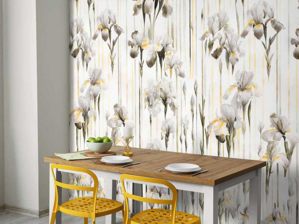Irises and Stripes Seamless Sepia