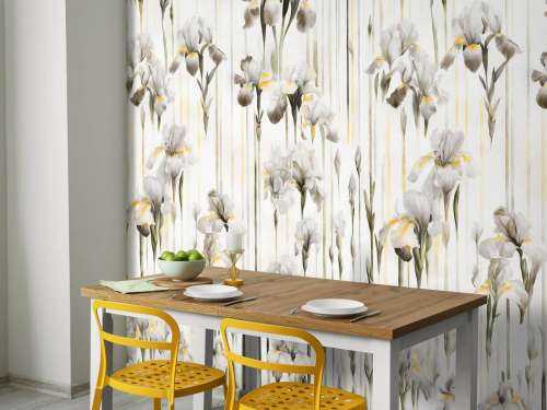 Irises and Stripes Seamless Sepia