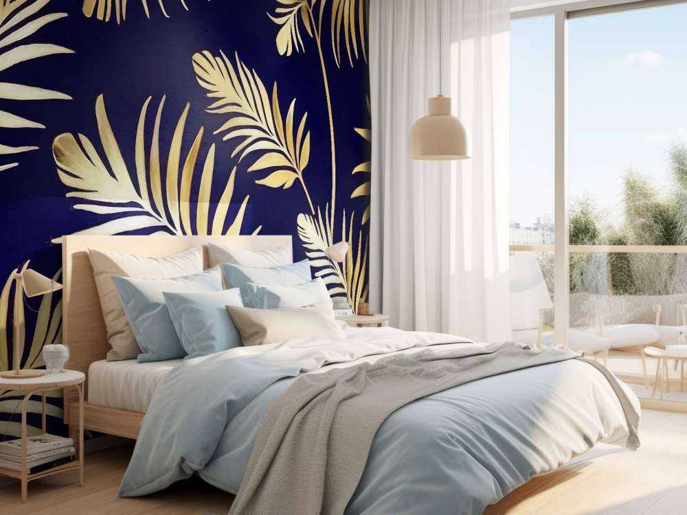 Golden leaves on dark Copper