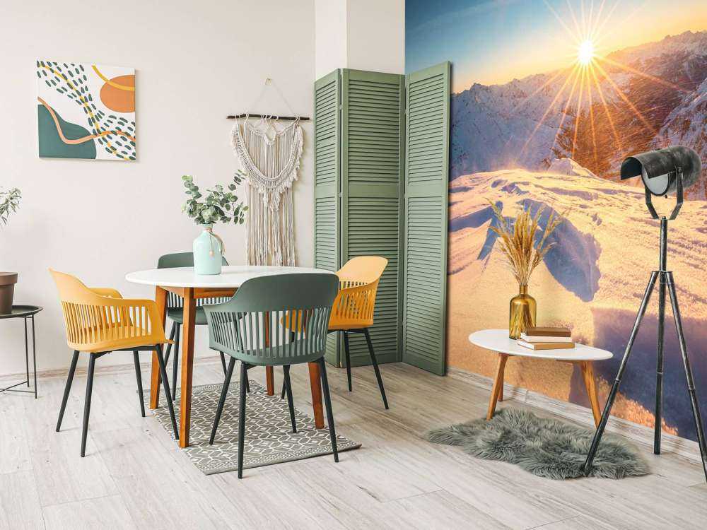 Zonnestralen over sneeuwvlaktes