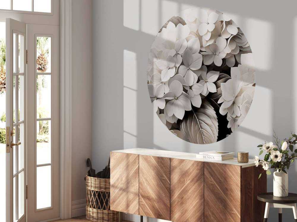 Crèmekleurige hortensia’s met diepte