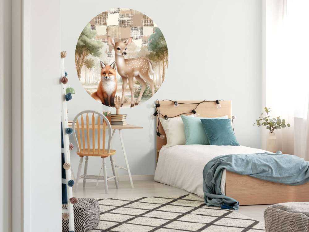 Bosdieren in warme tinten