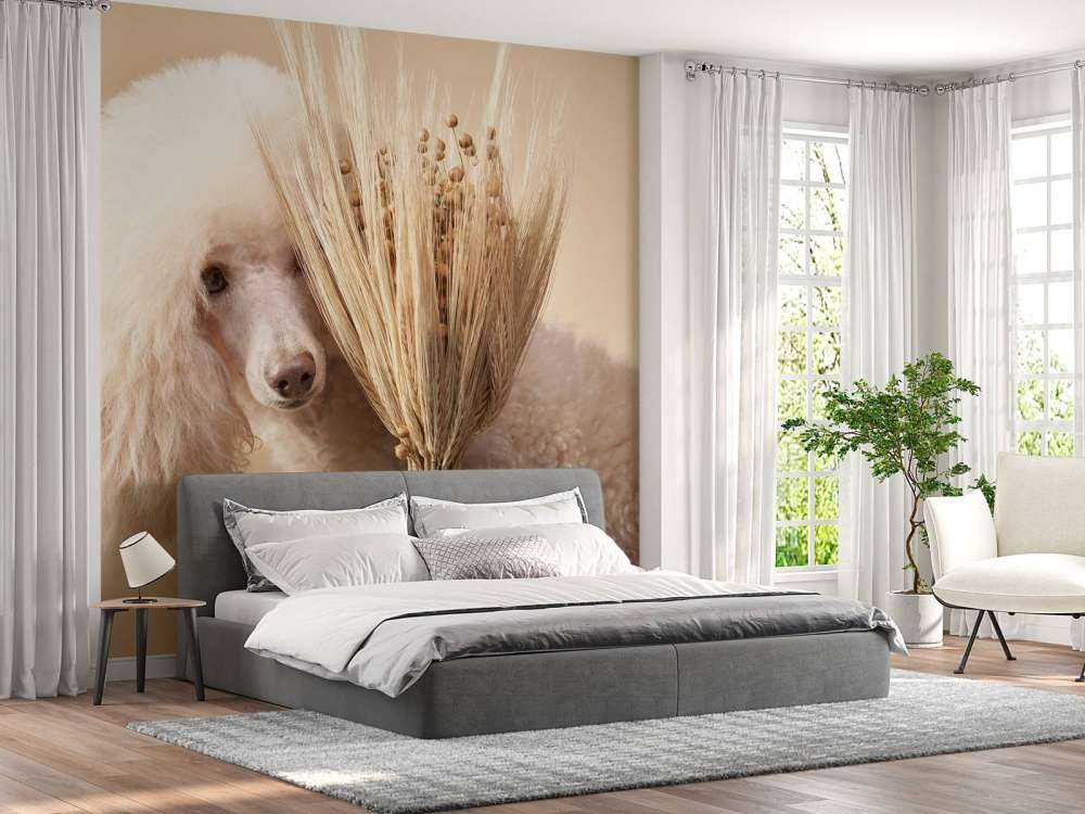 Hond en bloemen