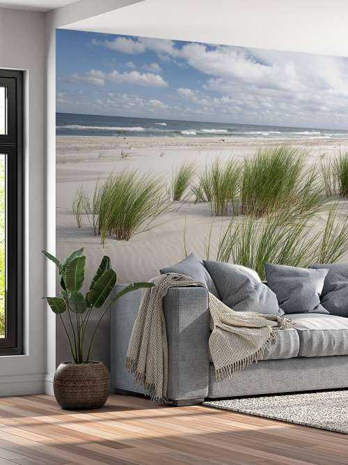Strand met duinplanten