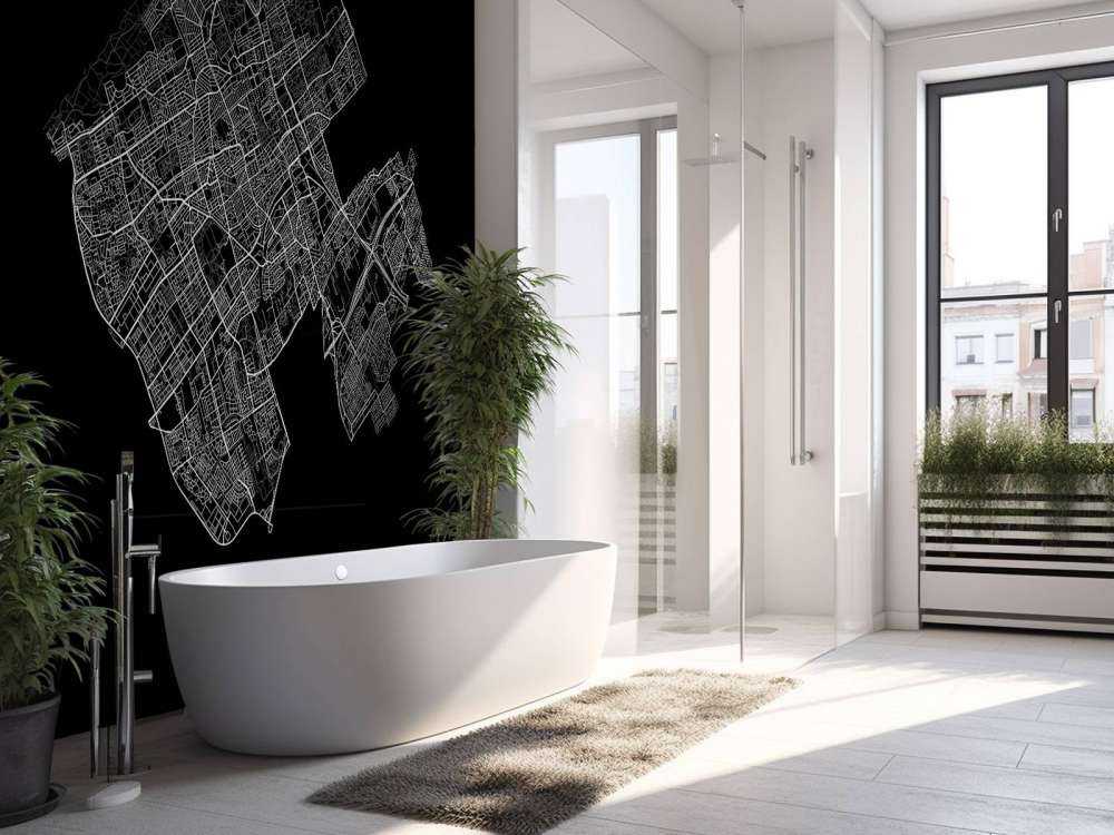 Plattegrond van Den Haag, zwart