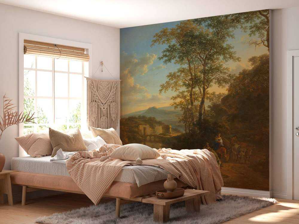 Italiaans landschap met de Ponte Lucano over de Aniene rivier