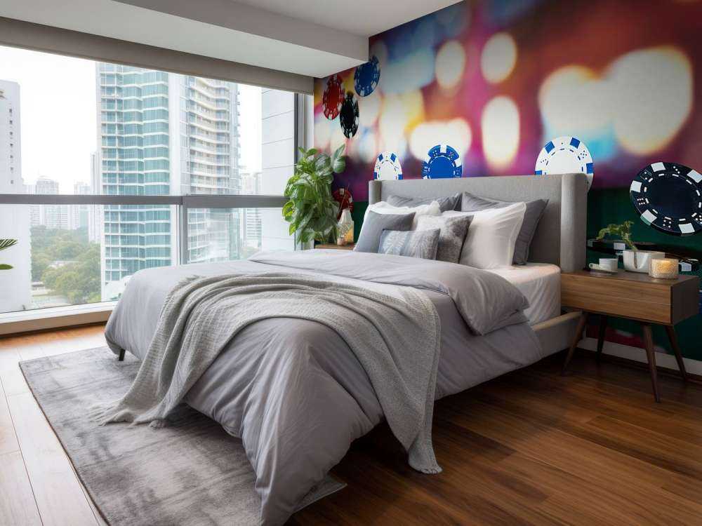 Pokerchips op een pokertafel