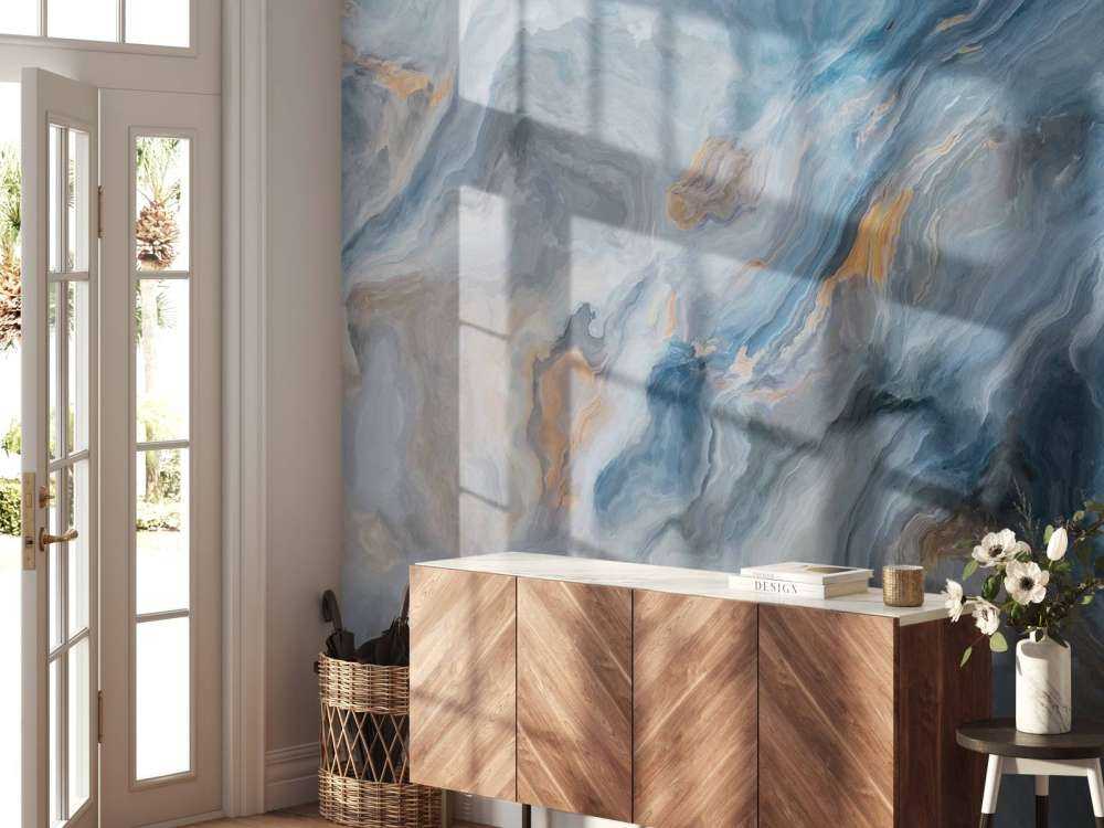 Blauw gekleurd marmer