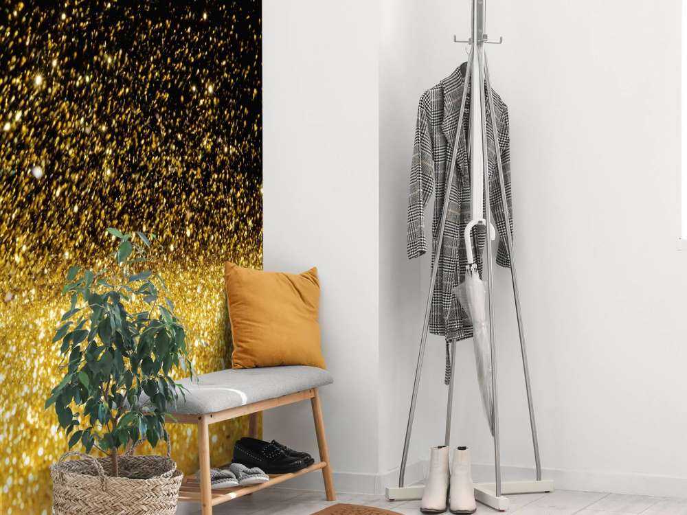 Gouden glitters met een zwarte achtergrond