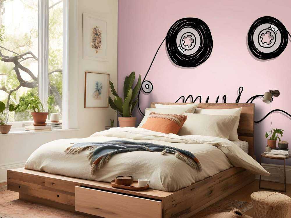 Cassettebandje met een roze achtergrond