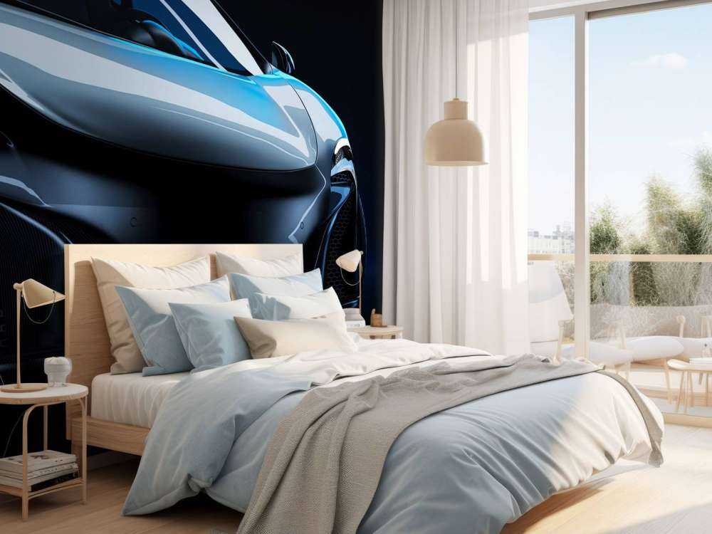 Blauwe sportwagen design