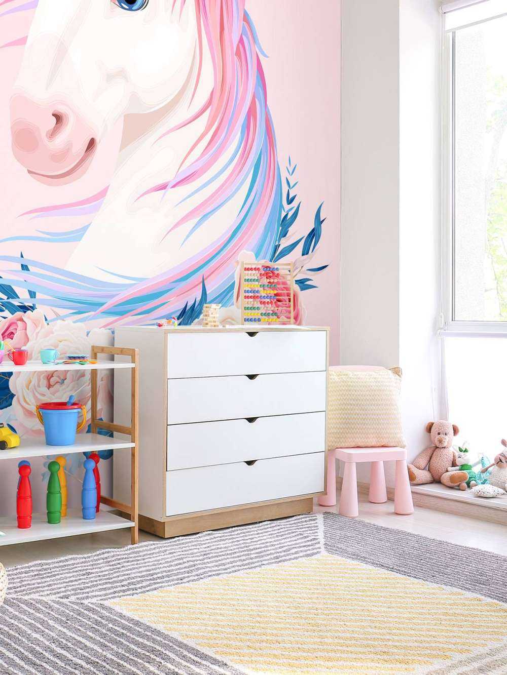 Unicorn met bloemen