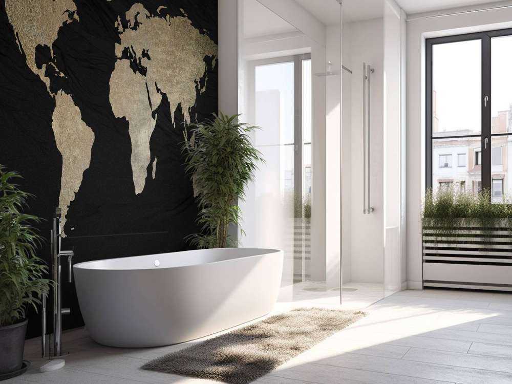 Wereldkaart licht goud