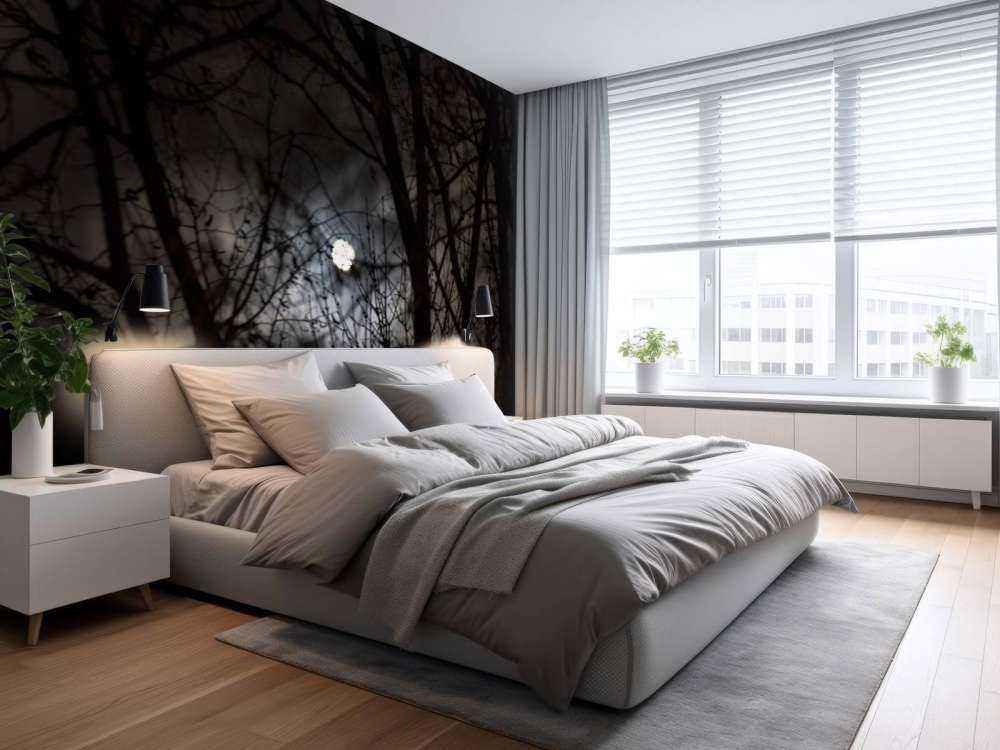 Volle maan vanuit het bos