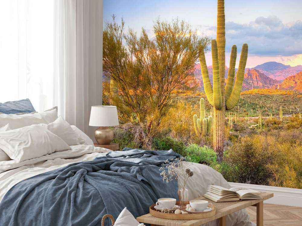 Zonsondergang in een steppe