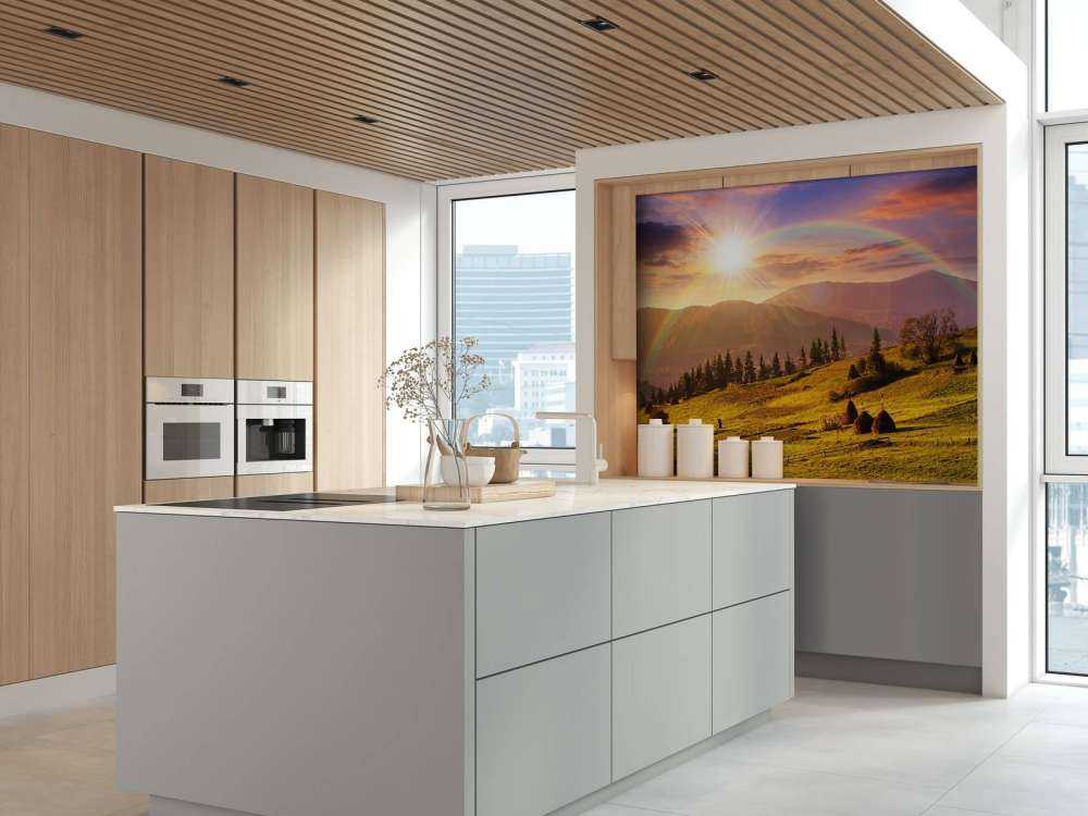 Hooibergen in berglandschap