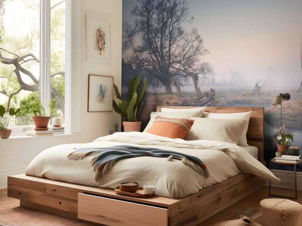 Natuurgebied in de vroege ochtend