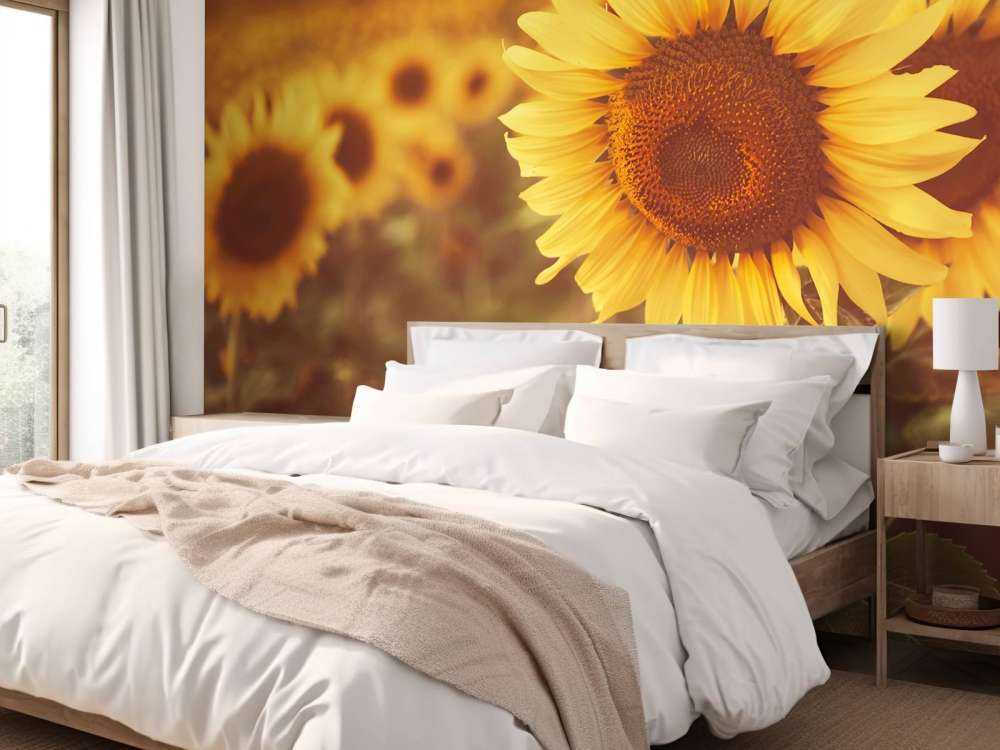 Zonnebloemen in zonlicht
