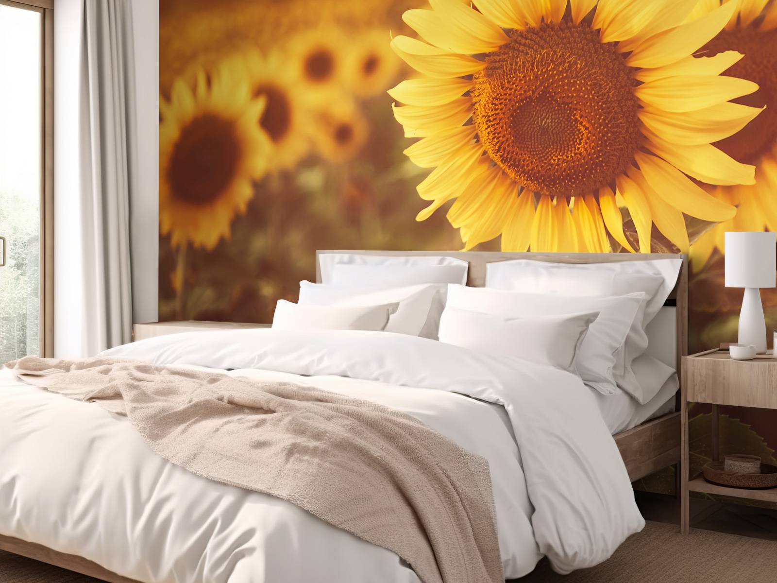 Zonnebloemen in zonlicht