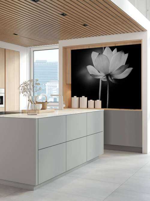 Lotusbloemen zwart-wit