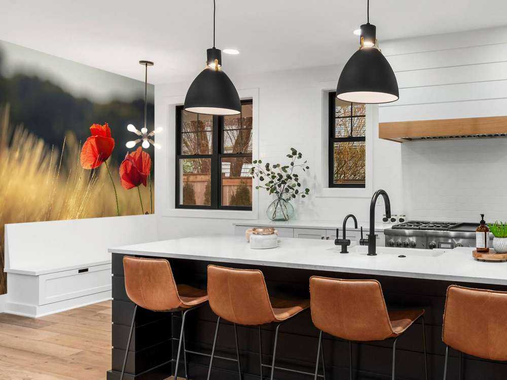 Klaprozen in een tarweveld