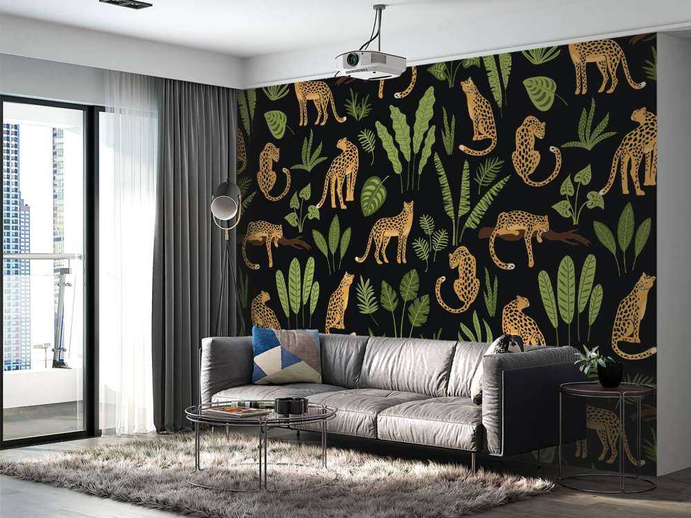 Luipaard patroon op een zwarte achtergrond