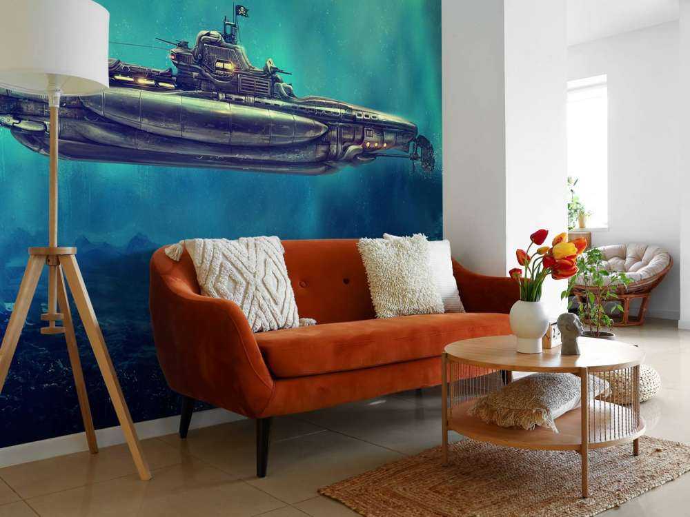 Piratenonderzeeër in de onderwaterwereld