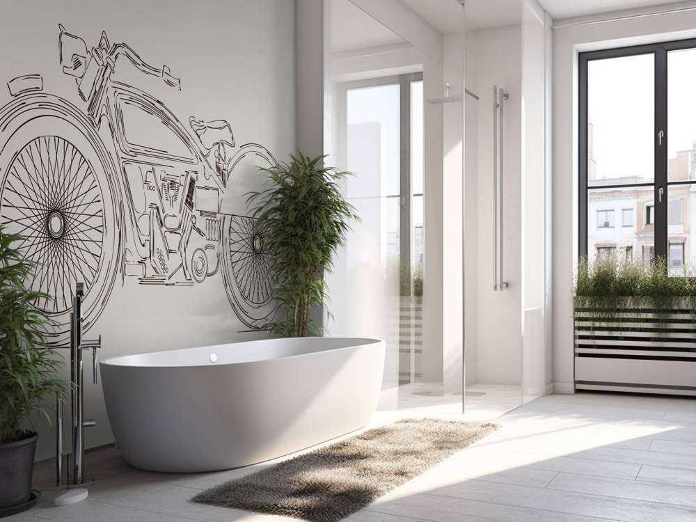 Getekende vintage motor