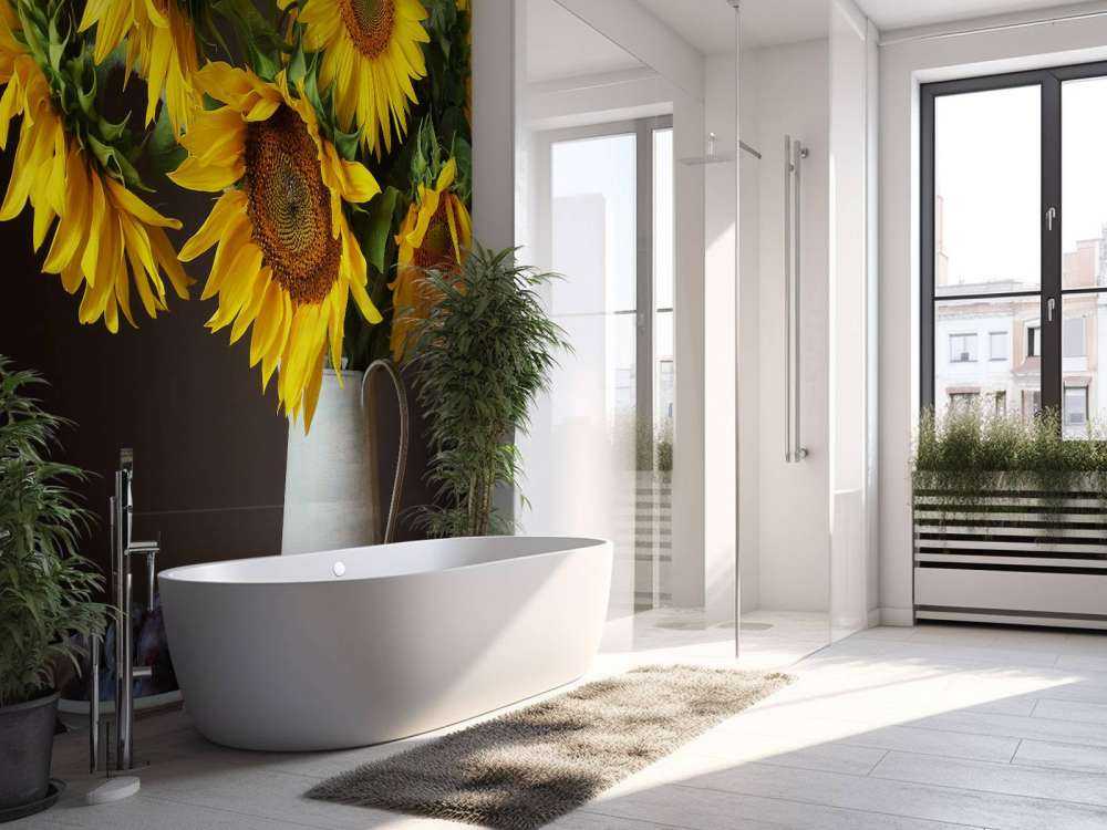 Zonnebloemen en bessen