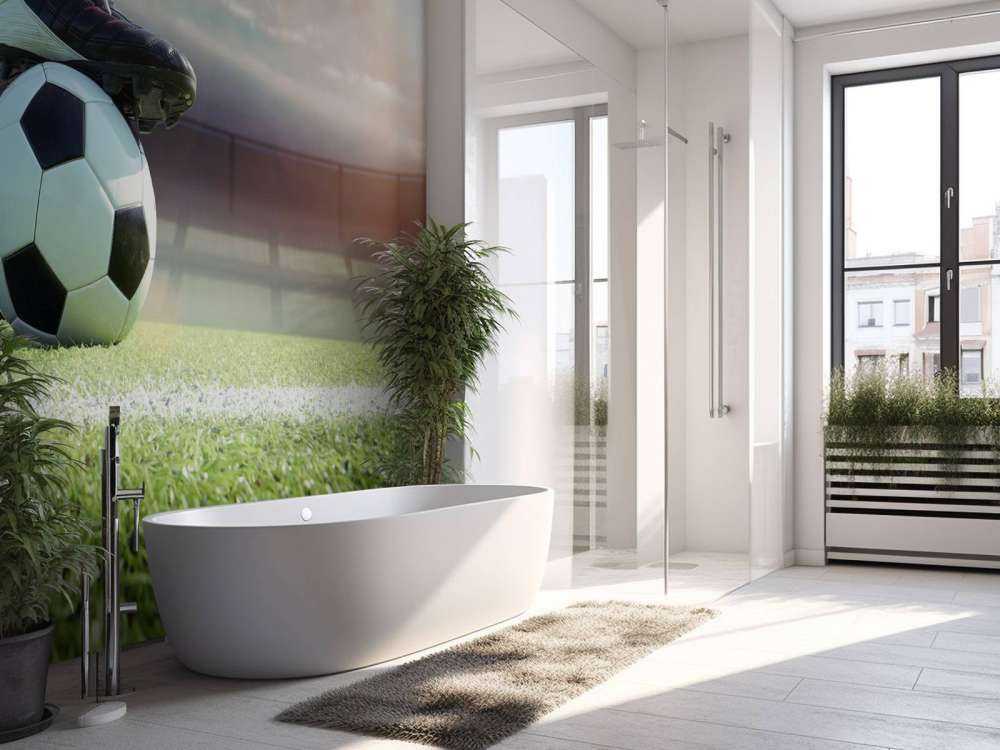 Stadion met voetballer