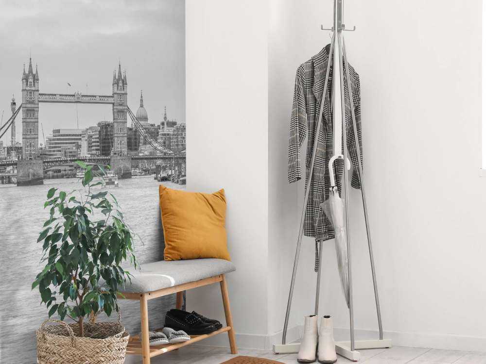 Stadsgezicht van Londen in zwart-wit