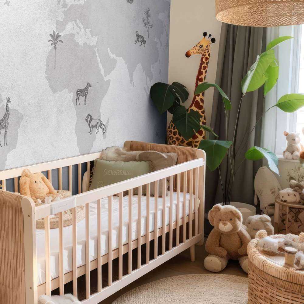 Wereldkaart sketch grijs