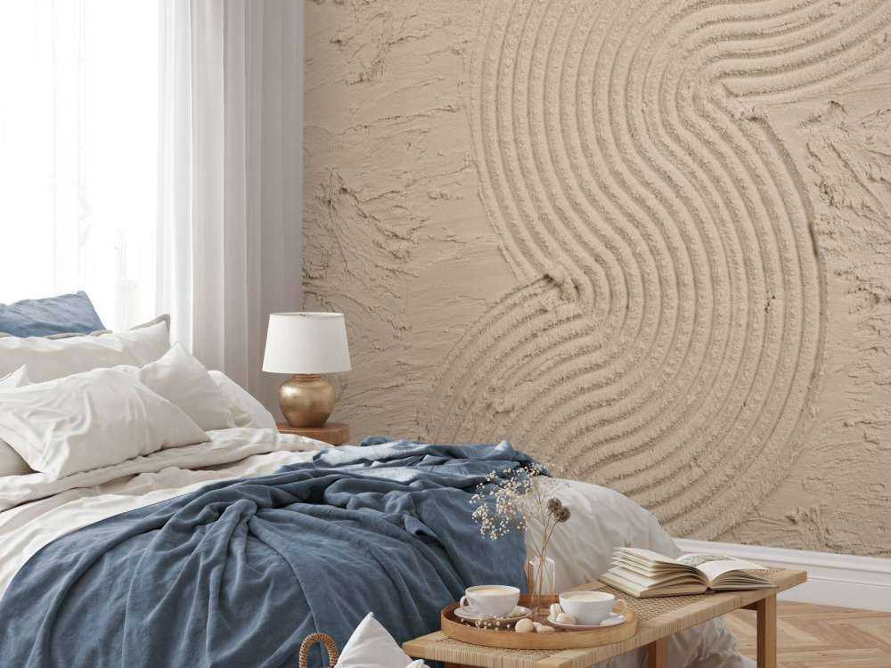 Organische lijnen en structuren zoom in taupe