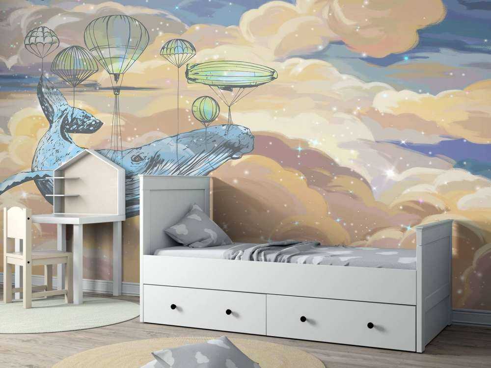 Walvis met zijn luchtballonnen