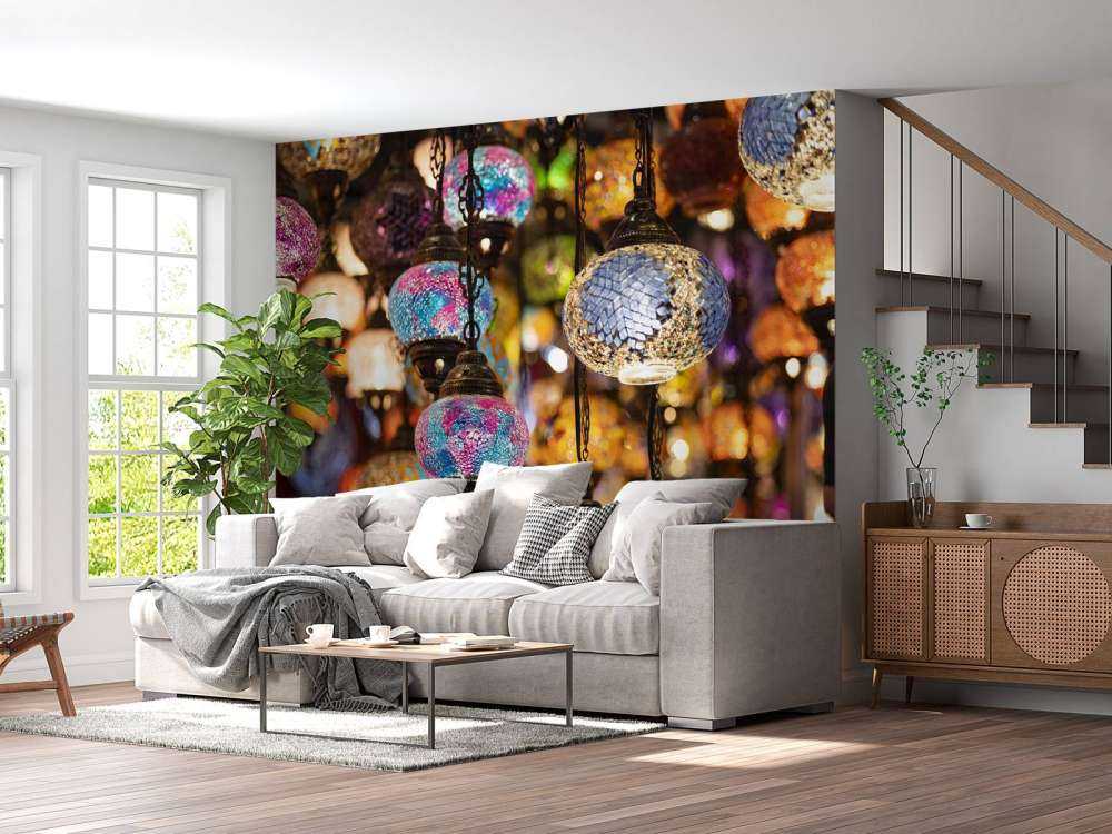 Kleur volle glazen lampen