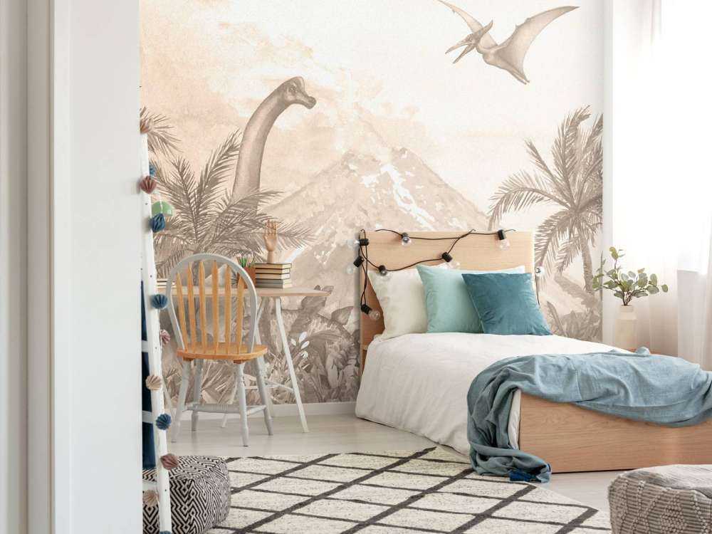 Verschillende dino's in taupe