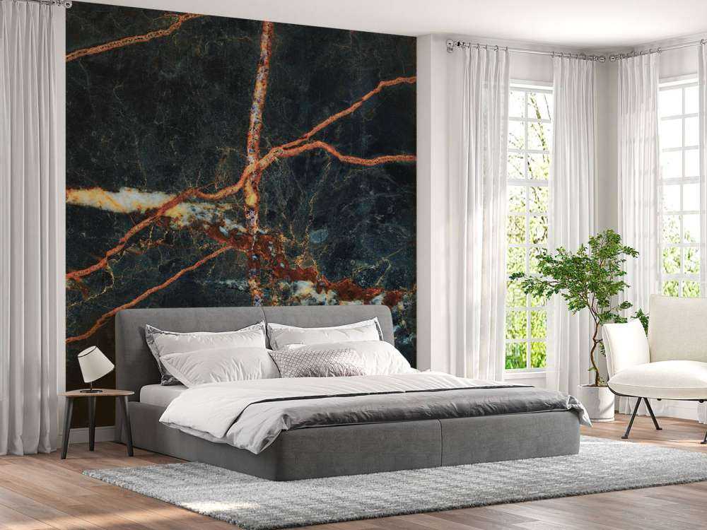 Blauw marmer met koperkleur