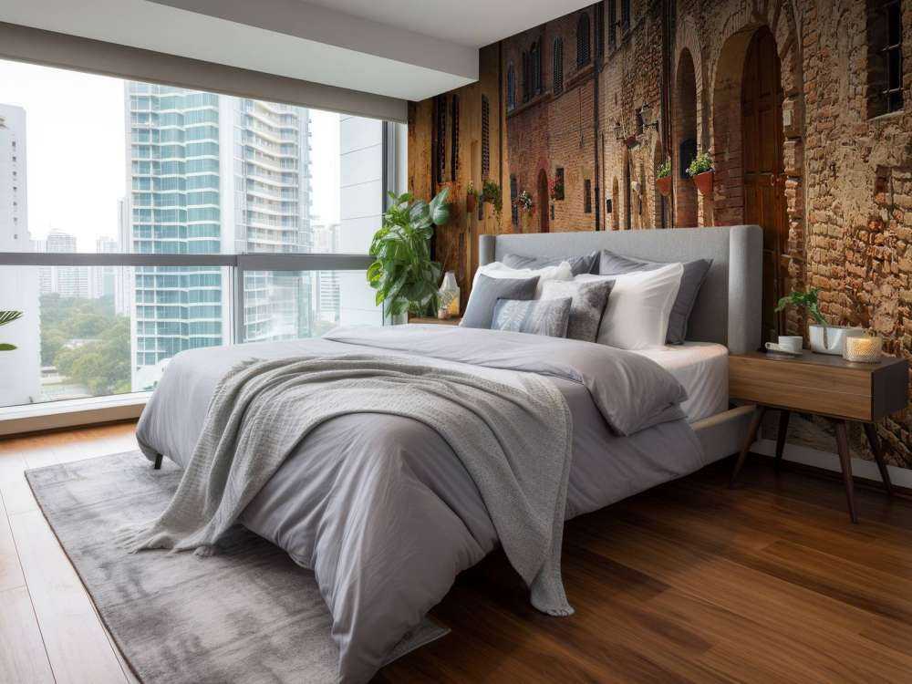 Klassiek straatje met bloemen