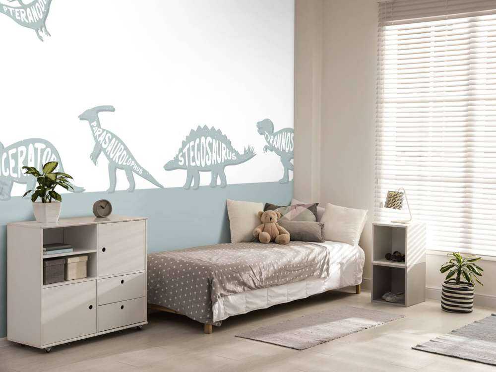 Dino's met tekst in blauw