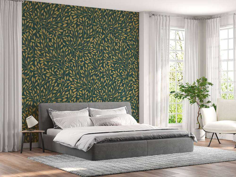 Luxe bloemenpatroon geelgoud