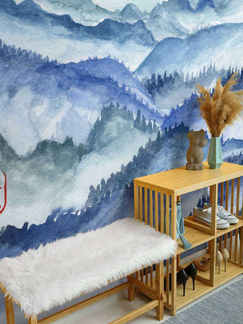 Blauwe bergen illustratie 