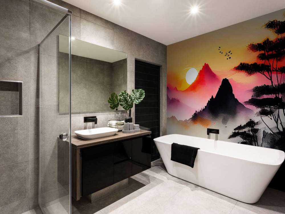 Geïllustreerde roze zonsondergang