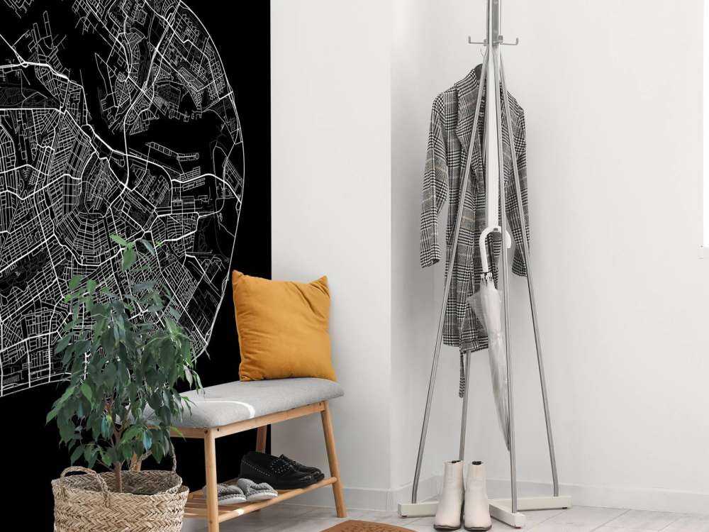 Plattegrond van Amsterdam, zwart