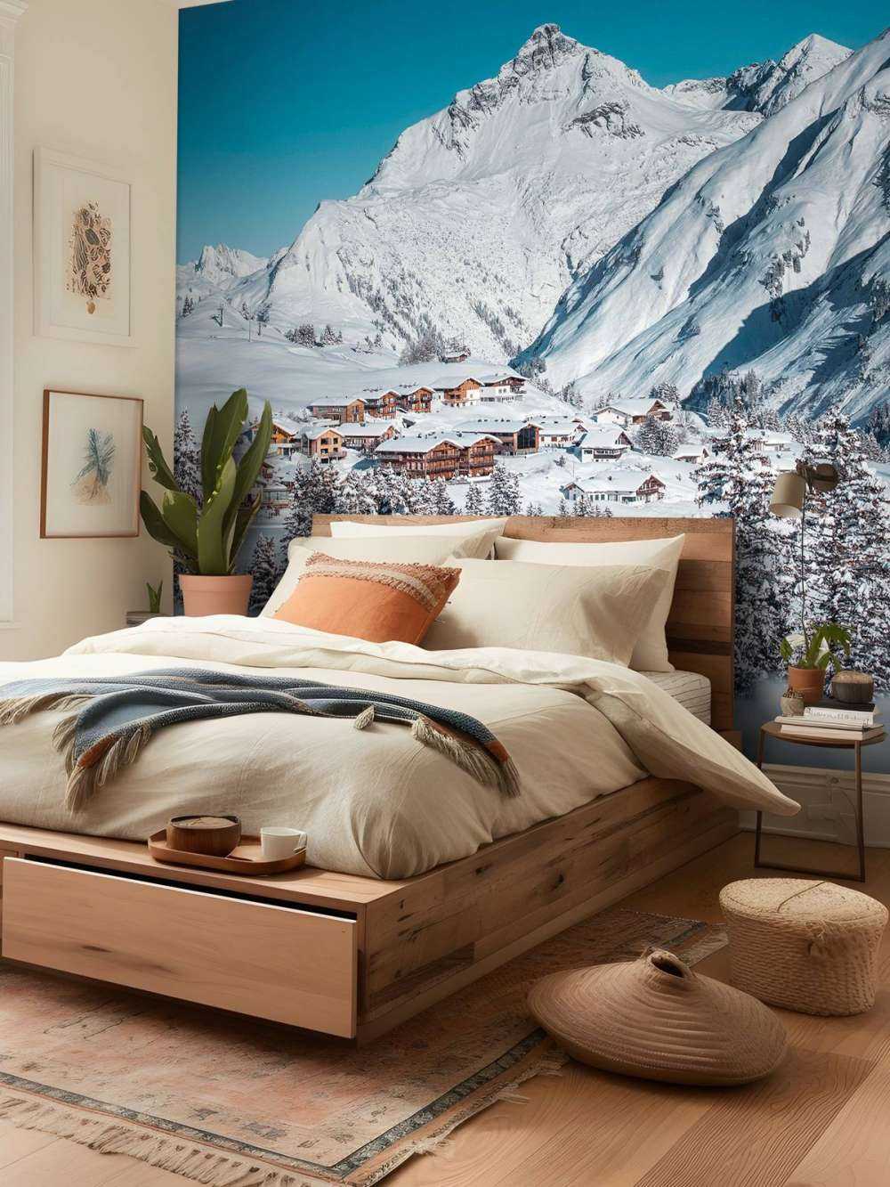 Berghutten onder winterse piek