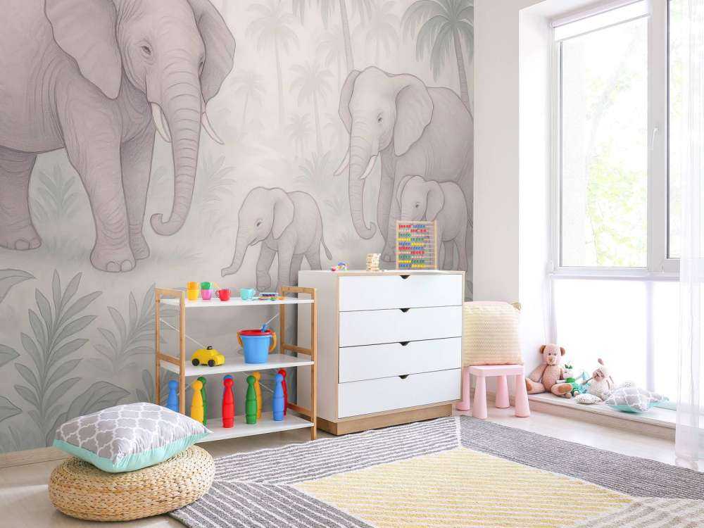 Olifantenfamilie in de jungle