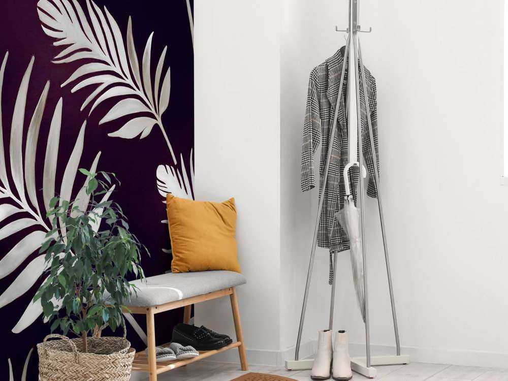 Golden leaves on dark Steel Blue