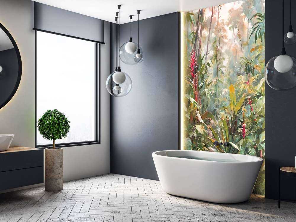 Ochtendlucht boven tropisch pad